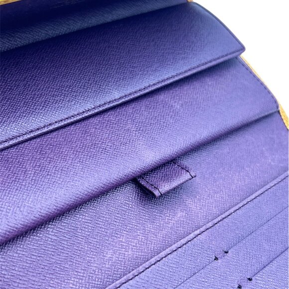 Louis Vuitton LV Yellow Epi Leather Long Wallet With Purple Interior - Picture 7 of 13